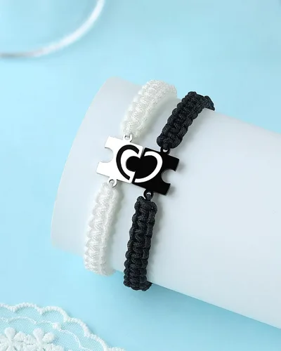 Vista 5 de UNGENT THEM You Are My Missing Piece of The Puzzle – Pulseras para parejas, aniversario, Navidad, I Love You, regalos más dulces del día de San