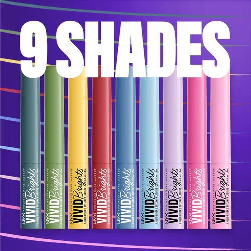 Vista 4 de NYX PROFESSIONAL MAKEUP Vivid Brights - Delineador líquido resistente a las manchas con punta precisa, Cobalt Crush 05 Cobalt Crush