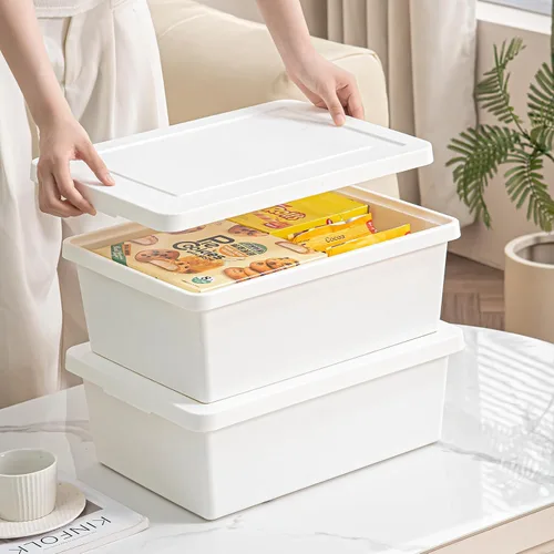 Vista 3 de Yishyfier Contenedores de almacenamiento de plástico apilables de 15 cuartos de galón con tapas, contenedor de almacenamiento para organizar, cajas