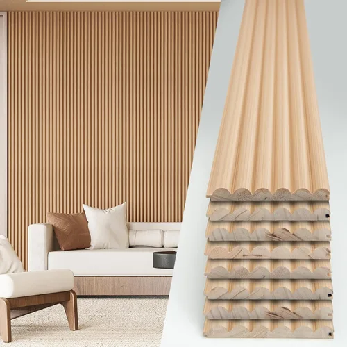 Vista 22 de Art3d Paneles de pared de madera de listones para decoración de interiores y techos, paquete de 4 muestras, 6 x 5.7 pulgadas.