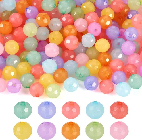 Vista 13 de Craftdady 30 cuentas acrílicas de 0.787 in de goma de mascar de color AB cuentas focales redondas gruesas de burbujas espaciadoras para bolígrafos