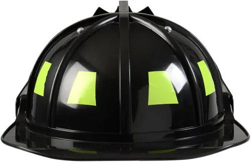 Vista 5 de Aeromax Casco de bombero con visera móvil, negro, tamaño ajustable, Negro
