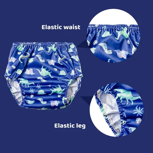 Vista 5 de BISENKID Cubierta de pañales de goma para pantalones de plástico, fundas de pañales de plástico elásticas para ropa interior de plástico para niños