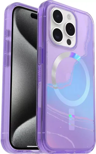 Vista 13 de OtterBox Funda de la serie Symmetry para iPhone 15 Pro (solamente) - Zapatillas de Ballet (Rosa), Se Acopla a MagSafe, Ultra-Elegante, Bordes