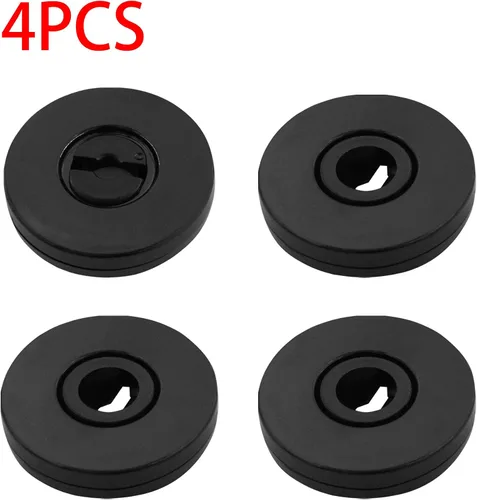 Vista 2 de 4 Piezas Negro 2 pulgadas Acrílico Lazy Susan Organizador Giratorio de Mesa con Rodamientos - Placa Giratoria Redonda para Estante de Especias