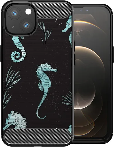 Vista 30 de CasesOnDeck - Funda compatible con Apple iPhone 13 Mini/iPhone 13 Mini, funda de diseño, delgada, negra, flexible, elegante, protección contra