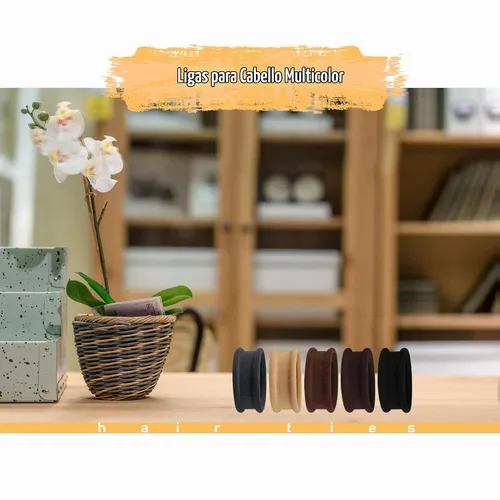 Vista 6 de Lazos gruesos sin costuras, bandas elásticas para el cabello, bandas elásticas para el cabello, bandas elásticas de algodón para cabello grueso