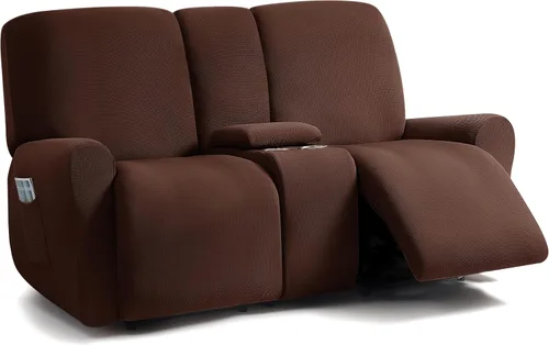Vista 32 de ULTICOR - Juego de 8 fundas para sofá reclinable de jacquard, fundas elásticas para sofá reclinable para 3 cojines, fundas gruesas, suaves y Gris