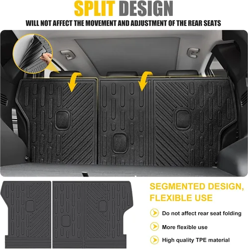 Vista 3 de Alfombrilla de respaldo para Hyundai Tucson 2022-2026 para todo tipo de clima, protector de asiento trasero de elastómero termoplástico, forro