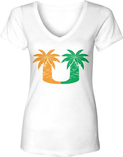 Vista 11 de Palm Trees - College Sports Miami - Camiseta con cuello en V para mujer Negro