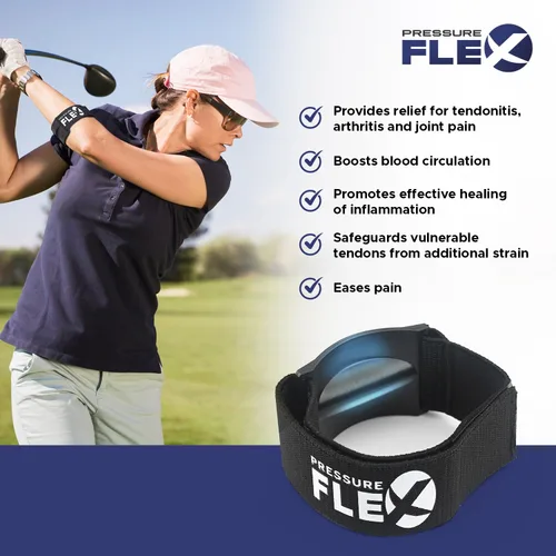 Vista 3 de Codera de tenis para mujer – Codera de golfistas para mujer, banda de compresión de antebrazo para alivio de tendinitis, correa ajustable con barra
