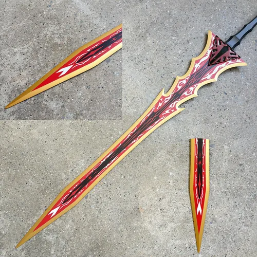 Vista 7 de Espada ancha de escala de dragón de anime de 49.2 pulgadas para cosplay
