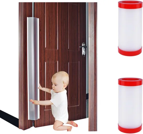 Vista 8 de Protector de pellizco de puerta a prueba de bebés, cubierta de bisagra de puerta, protector de puerta para seguridad de los dedos de los niños