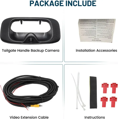Vista 7 de Cámara de respaldo con enchufe RCA para manija de puerta trasera EWAY para Chevy Silverado GMC Sierra 1999-2006 1500 2500 3500 HD Classic, reemplaza