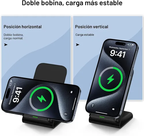 Vista 2 de Samsung Cargador inalámbrico de carga rápida, soporte de carga para teléfono de escritorio, estación de carga Android para Samsung Galaxy S24 Ultra