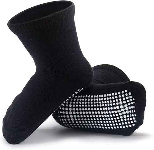 Vista 6 de 6 pares de calcetines antideslizantes y cálidos con puños para bebés, niños y niñas
