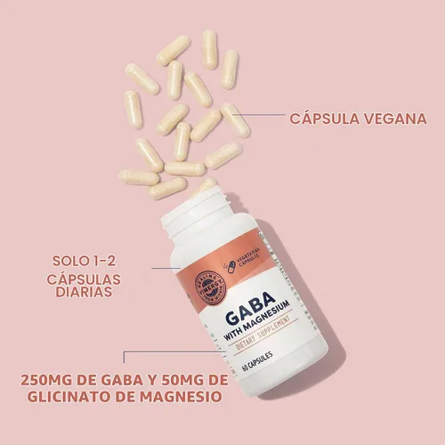 Vista 3 de Vimergy GABA con suplemento de magnesio para la calma, 60 cápsulas