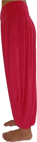 Vista 17 de Lovely Creations Pantalones holgados con cintura elástica y harem Aladdin para mujer