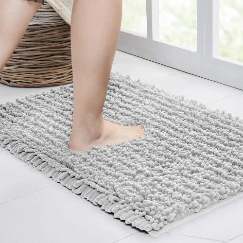 Vista 20 de Walensee Alfombra de baño antideslizante (32x20, azul oscuro) absorbente de agua, súper suave, felpilla peluda, lavable a máquina, se seca