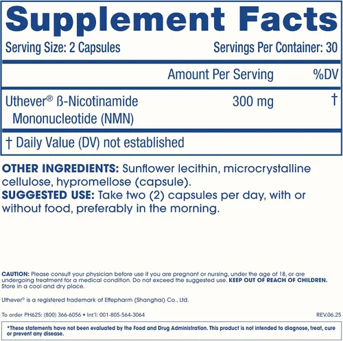 Vista 6 de ProHealth Longevity, Liposomal NMN Pro 300, 300 mg, 60 cápsulas (150 mg por cápsula)