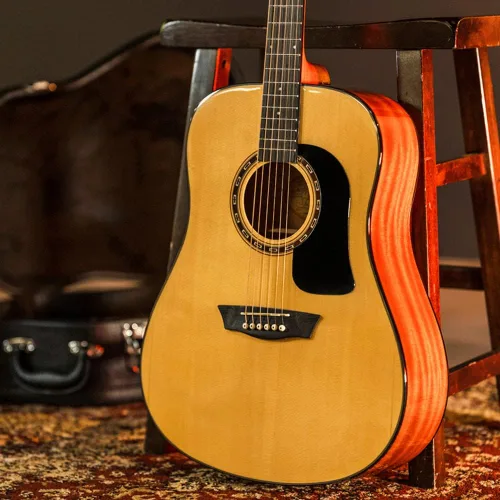 Vista 7 de Washburn Aprendiz D5 con funda, guitarra acústica