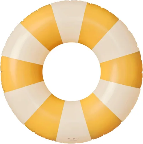 Vista 23 de Petites Pommes Flotador de piscina a rayas para niños y niños pequeños, tubo interior duradero, diseño de rayas clásico impreso a mano, dona