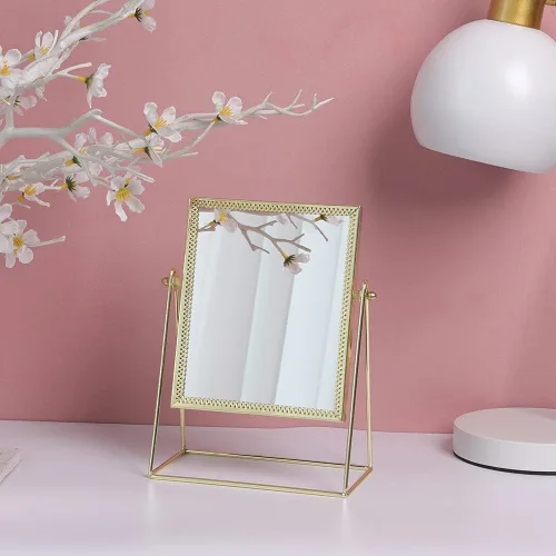 Vista 7 de Espejo de maquillaje espejo cosmético de una sola cara Espejo rectangular de belleza espejo de maquillaje hecho a mano para tocador mesa escritorio