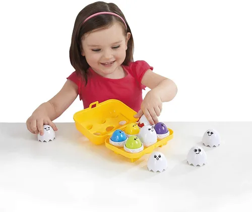 Vista 5 de Kidoozie Peek N Peep Eggs - Juguete de clasificación y apilamiento mentalmente estimulante para edades de 1 año en adelante, una forma divertida