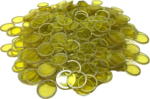 Vista 9 de MR CHIPS Fichas de bingo magnéticas con anillo de metal de 3/4 pulgadas, 300 piezas mejoradas transparentes surtidas, disponibles en 7 colores, una