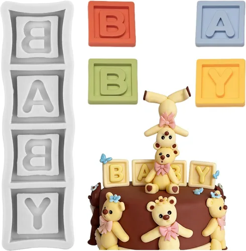 Vista 11 de Moldes de silicona para cumpleaños con letras del alfabeto para fondant, moldes de chocolate para fiesta de cumpleaños, decoración de pasteles