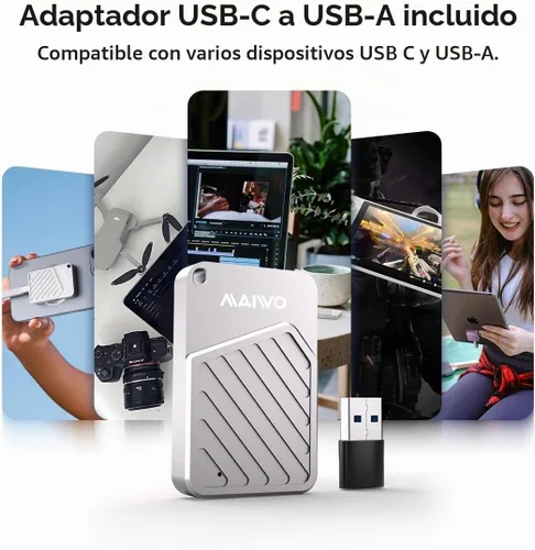 Vista 7 de MAIWO Carcasa magnética 2230 2242 M.2 NVMe SSD USB3.2 GEN2, carcasa externa de lector de unidad de estado sólido para iPhone 17 16 15 Pro Max