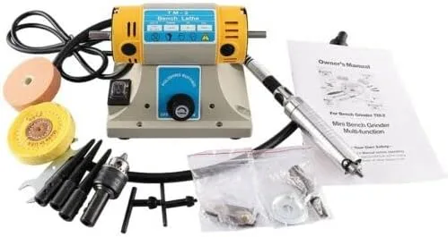 Vista 2 de TM-2 joyería roca pulidor máquina de búfer banco torno pulidor 350W+accesorios