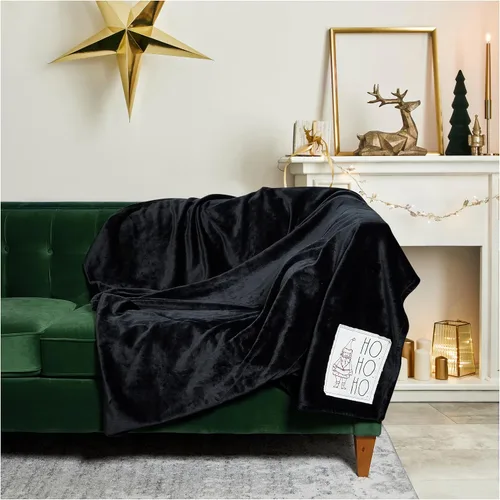 Vista 9 de Rae Dunn Manta - Mantas suaves y decorativas para cama o sofá, mantas acogedoras para sofá, manta de felpa suave con huesos bordados, 50 pulgadas x