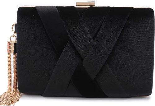 Vista 7 de CARIEDO Bolso de noche para mujer, bolso de mano de tela de terciopelo para novia, para boda, baile de graduación, salida nocturna y fiesta