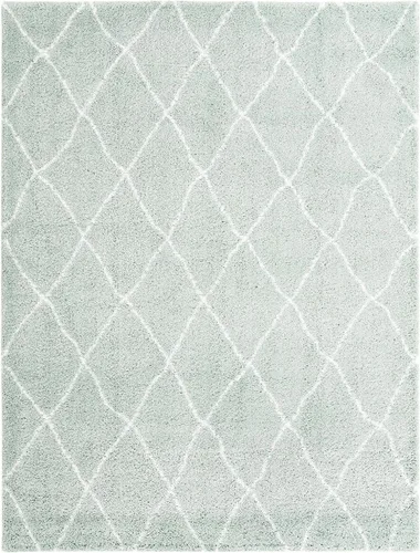 Vista 34 de Unique Loom Rabat Shag Collection - Alfombra de área con enrejado (2 pies 2 pulgadas x 3 pies 1 pulgada, rectangular, marfil puro/gris)