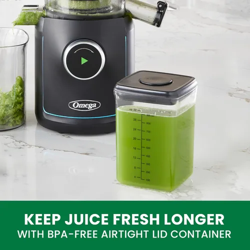 Vista 7 de Omega Ultimate Performance - Exprimidor de lotes de masticación lenta con tecnología intellidial, extractor de jugo de verduras y frutas con tolva