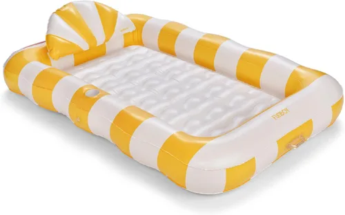 Vista 9 de FUNBOY Tanning Pool Lounger Float, XL 72'' x 48'' Pool Float with Custom Pillow and Large Cup Holder, Perfect for Pool or Backyard.