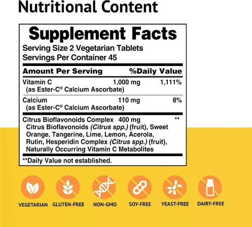 Vista 2 de Suplemento American Health Ester-C con bioflavonoids de cítricos, 0.017 oz, 16971, 1, 1