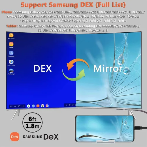 Vista 3 de Adaptador HDMI USB tipo C Cable MHL 4K convertidor de video compatible Samsung Galaxy S24 S23 S22 S21 S20 S10 Note 20 LG V35 Android Phone iMac