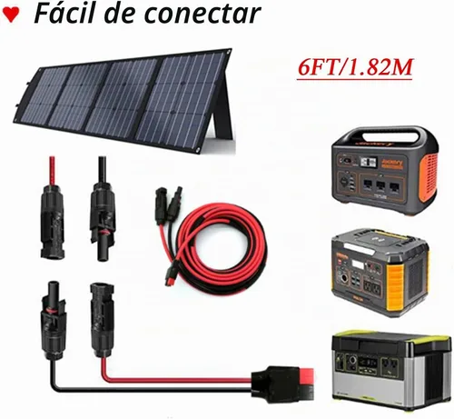 Vista 5 de Kits de paneles solares Cable de carga compatible con adaptador Anderson y conectores solares para centrales eléctricas portátiles, generadores