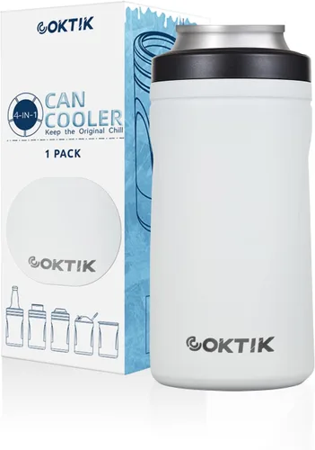 Vista 41 de COKTIK 4 en 1 enfriador de latas aislado, enfriador de latas delgadas de doble pared para latas de 12 oz regulares o delgadas y botellas de cerveza