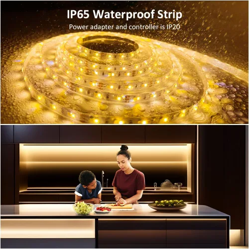 Vista 2 de NOVOSTELLA Tiras de Luces LED Blancas Sintonizables Impermeables de 20 pies, Luz de Cuerda Flexible Regulable 3000K-6500K 12V Luz de Cinta