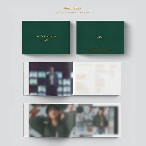 Vista 3 de JUNGKOOK - Álbum de exhibición: moderno, dorado, álbum de recuerdos musicales de 12 x 12 pulgadas con estuche combinado y diseño de libro de fotos