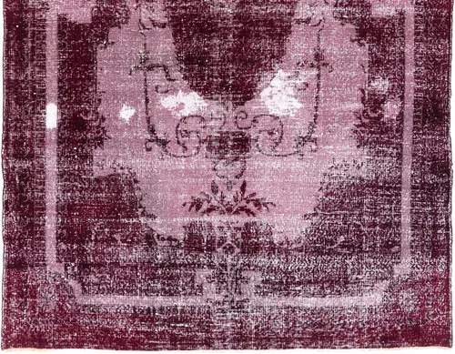 Vista 5 de 6.9x10.7 Ft Handmade Medallion Design Vintage Turkish Area Rug Over-Dyed in Red, Ideal 4 Modern Interiors. A321