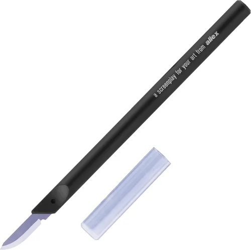 Vista 8 de ALLEX Cuchillo japonés Exacto para manualidades con tapa [hoja de precisión de 0.3 pulgadas], cuchillo de pasatiempo para manualidades, arte, kit