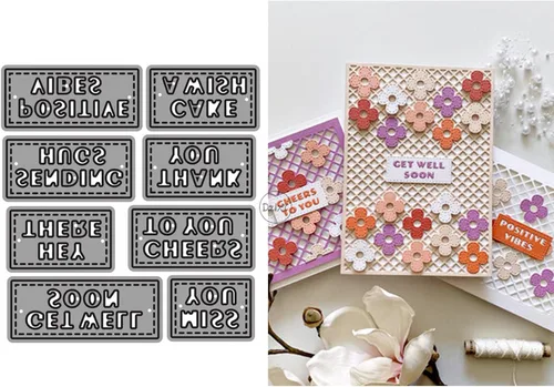 Vista 22 de DzIxY Amazing Words - Troqueles de corte de metal para hacer tarjetas, troquelados de papel en relieve, plantillas para máquina de álbumes