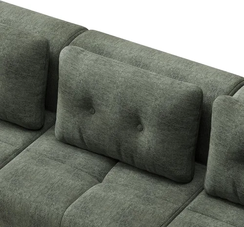 Vista 10 de Sofá seccional comprimido sin hueso de 112 pulgadas con otomana movible convertible en forma de L sofá esquinero modular para sala de estar, sofás
