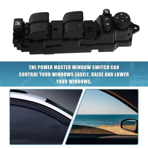 Vista 6 de X AUTOHAUX Interruptor de ventana de puerta principal delantera izquierda Interruptor elevalunas para Mazda 6 1.8 2.0 2 GS1E-66350A GS1E-66350