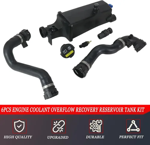 Vista 7 de Kit de depósito de recuperación de desbordamiento de refrigerante de motor de 6 piezas para BMW 1998-2006 E46 316i 318i 320i 320Ci 323i 325i 323Ci
