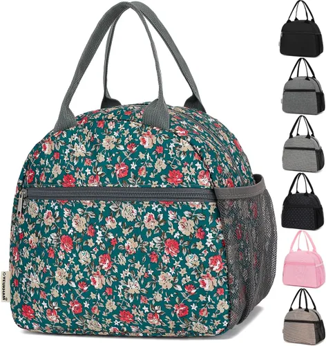 Vista 20 de GYEUKHAM - Bolsa de almuerzo para mujeres, fiambrera para hombres adultos y niños niñas, pequeña y linda, con gran capacidad, bolsa de almuerzo